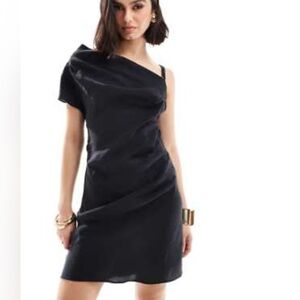 ASOS NWT Black One Shoulder Mini Dress Size 4